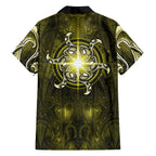 New Zealand Matariki Hiwaiterangi Hawaiian Shirt Maori Moko Yellow Galaxy