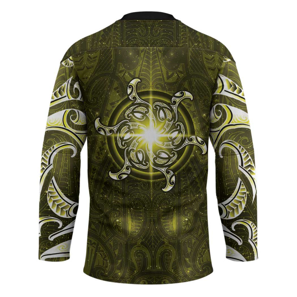 New Zealand Matariki Hiwaiterangi Hockey Jersey Maori Moko Yellow Galaxy