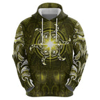 New Zealand Matariki Hiwaiterangi Hoodie Maori Moko Yellow Galaxy