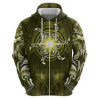 New Zealand Matariki Hiwaiterangi Hoodie Maori Moko Yellow Galaxy