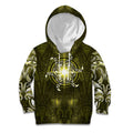 New Zealand Matariki Hiwaiterangi Kid Hoodie Maori Moko Yellow Galaxy
