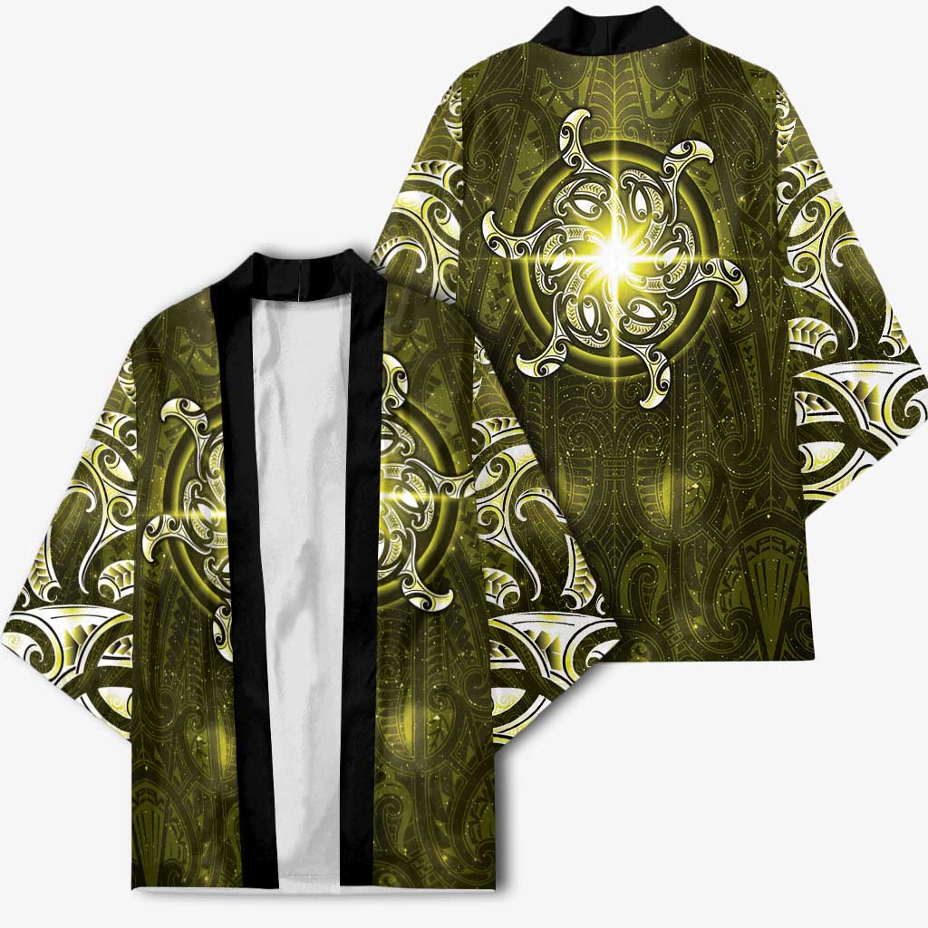 New Zealand Matariki Hiwaiterangi Kimono Maori Moko Yellow Galaxy