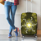 New Zealand Matariki Hiwaiterangi Luggage Cover Maori Moko Yellow Galaxy