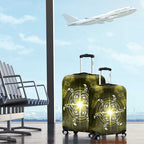 New Zealand Matariki Hiwaiterangi Luggage Cover Maori Moko Yellow Galaxy