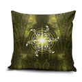 New Zealand Matariki Hiwaiterangi Pillow Cover Maori Moko Yellow Galaxy