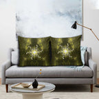 New Zealand Matariki Hiwaiterangi Pillow Cover Maori Moko Yellow Galaxy