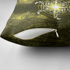New Zealand Matariki Hiwaiterangi Pillow Cover Maori Moko Yellow Galaxy