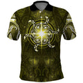 New Zealand Matariki Hiwaiterangi Polo Shirt Maori Moko Yellow Galaxy