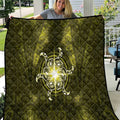 New Zealand Matariki Hiwaiterangi Quilt Maori Moko Yellow Galaxy