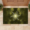 New Zealand Matariki Hiwaiterangi Rubber Doormat Maori Moko Yellow Galaxy