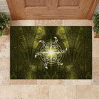 New Zealand Matariki Hiwaiterangi Rubber Doormat Maori Moko Yellow Galaxy