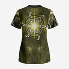 New Zealand Matariki Hiwaiterangi Scrub Top Maori Moko Yellow Galaxy