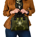 New Zealand Matariki Hiwaiterangi Shoulder Handbag Maori Moko Yellow Galaxy