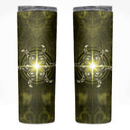 New Zealand Matariki Hiwaiterangi Skinny Tumbler Maori Moko Yellow Galaxy