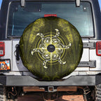 New Zealand Matariki Hiwaiterangi Spare Tire Cover Maori Moko Yellow Galaxy
