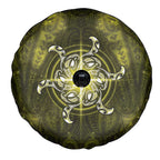 New Zealand Matariki Hiwaiterangi Spare Tire Cover Maori Moko Yellow Galaxy
