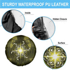 New Zealand Matariki Hiwaiterangi Spare Tire Cover Maori Moko Yellow Galaxy