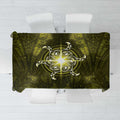 New Zealand Matariki Hiwaiterangi Tablecloth Maori Moko Yellow Galaxy