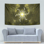 New Zealand Matariki Hiwaiterangi Tapestry Maori Moko Yellow Galaxy