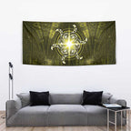 New Zealand Matariki Hiwaiterangi Tapestry Maori Moko Yellow Galaxy