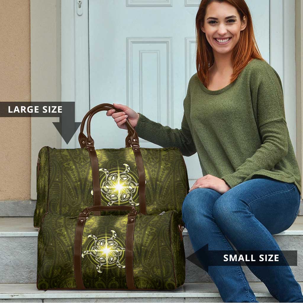 New Zealand Matariki Hiwaiterangi Travel Bag Maori Moko Yellow Galaxy