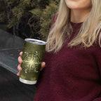 New Zealand Matariki Hiwaiterangi Tumbler Cup Maori Moko Yellow Galaxy