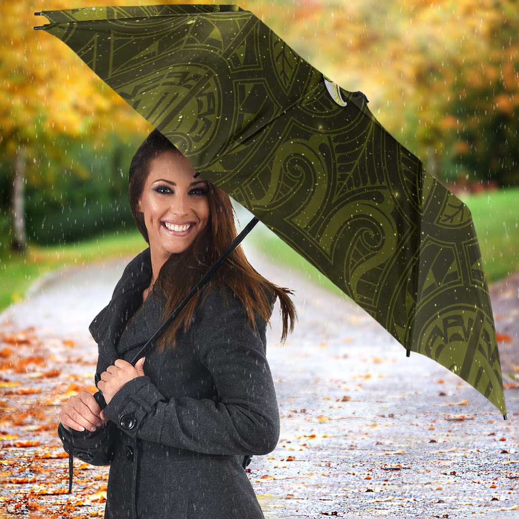New Zealand Matariki Hiwaiterangi Umbrella Maori Moko Yellow Galaxy