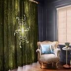 New Zealand Matariki Hiwaiterangi Window Curtain Maori Moko Yellow Galaxy
