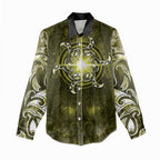 New Zealand Matariki Hiwaiterangi Women Casual Shirt Maori Moko Yellow Galaxy