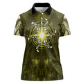 New Zealand Matariki Hiwaiterangi Women Polo Shirt Maori Moko Yellow Galaxy