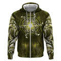 New Zealand Matariki Hiwaiterangi Zip Hoodie Maori Moko Yellow Galaxy