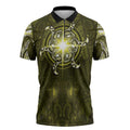 New Zealand Matariki Hiwaiterangi Zipper Polo Shirt Maori Moko Yellow Galaxy