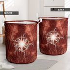 New Zealand Matariki Pohutukawa Laundry Basket Maori Moko Red Galaxy