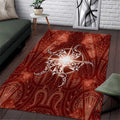 New Zealand Matariki Pohutukawa Area Rug Maori Moko Red Galaxy