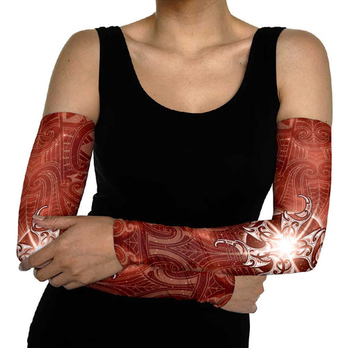 New Zealand Matariki Pohutukawa Arm Sleeves Maori Moko Red Galaxy