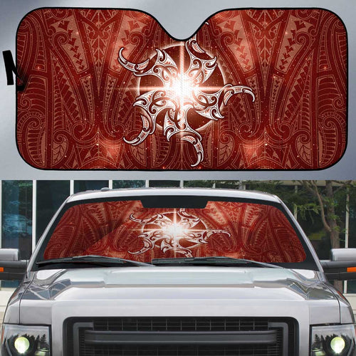 New Zealand Matariki Pohutukawa Auto Sun Shade Maori Moko Red Galaxy