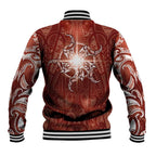 New Zealand Matariki Pohutukawa Baseball Jacket Maori Moko Red Galaxy