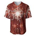 New Zealand Matariki Pohutukawa Baseball Jersey Maori Moko Red Galaxy