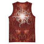 New Zealand Matariki Pohutukawa Basketball Jersey Maori Moko Red Galaxy