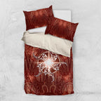 New Zealand Matariki Pohutukawa Bedding Set Maori Moko Red Galaxy