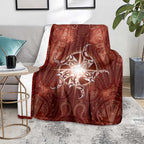 New Zealand Matariki Pohutukawa Blanket Maori Moko Red Galaxy