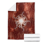 New Zealand Matariki Pohutukawa Blanket Maori Moko Red Galaxy