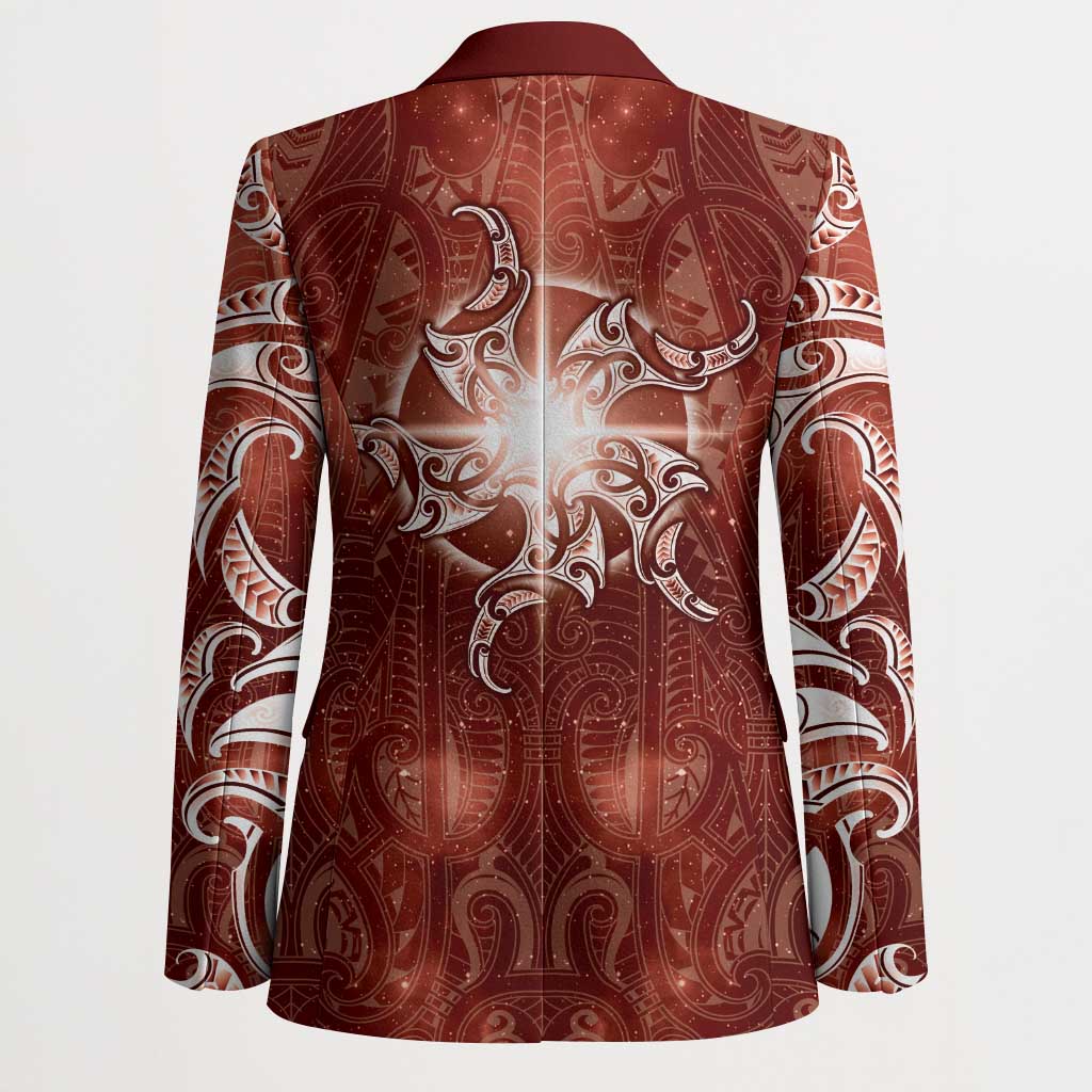 New Zealand Matariki Pohutukawa Blazer Maori Moko Red Galaxy