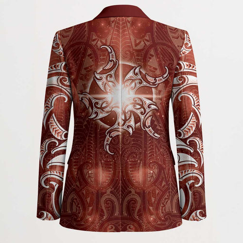 New Zealand Matariki Pohutukawa Blazer Maori Moko Red Galaxy