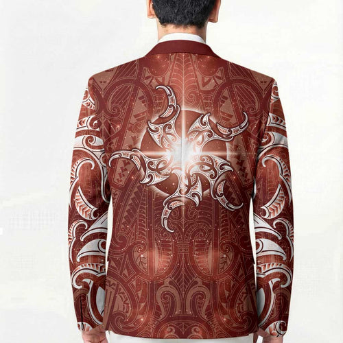 New Zealand Matariki Pohutukawa Blazer Maori Moko Red Galaxy