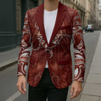 New Zealand Matariki Pohutukawa Blazer Maori Moko Red Galaxy