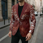 New Zealand Matariki Pohutukawa Blazer Maori Moko Red Galaxy