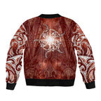 New Zealand Matariki Pohutukawa Bomber Jacket Maori Moko Red Galaxy