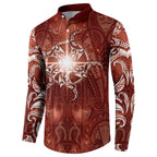 New Zealand Matariki Pohutukawa Button Sweatshirt Maori Moko Red Galaxy