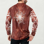 New Zealand Matariki Pohutukawa Button Sweatshirt Maori Moko Red Galaxy